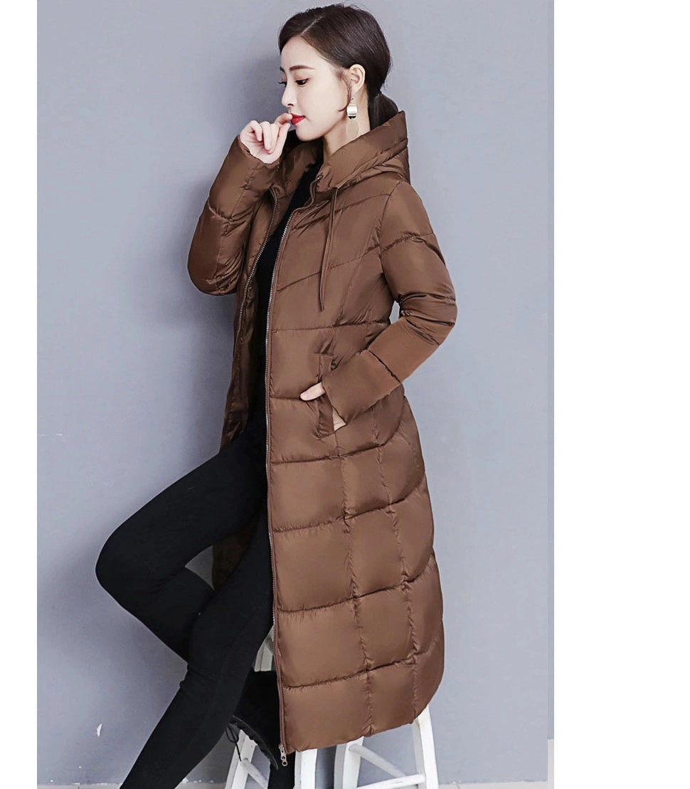 Storage Products of Us Women S New Design Down Cotton Jacket in The Long Large-Size Coat Thickened Cotton-Padded Jacket Long Winter Clothing