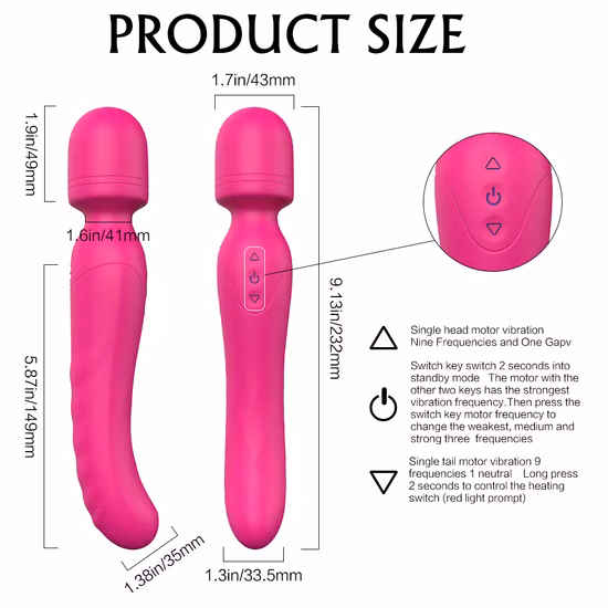 Masaje corporal de doble cabeza Potente varita mágica AV Masajeador USB Recargable Punto G Pezón Clítoris de la vagina Vibradores Juguetes para adultos Productos sexuales para mujeres